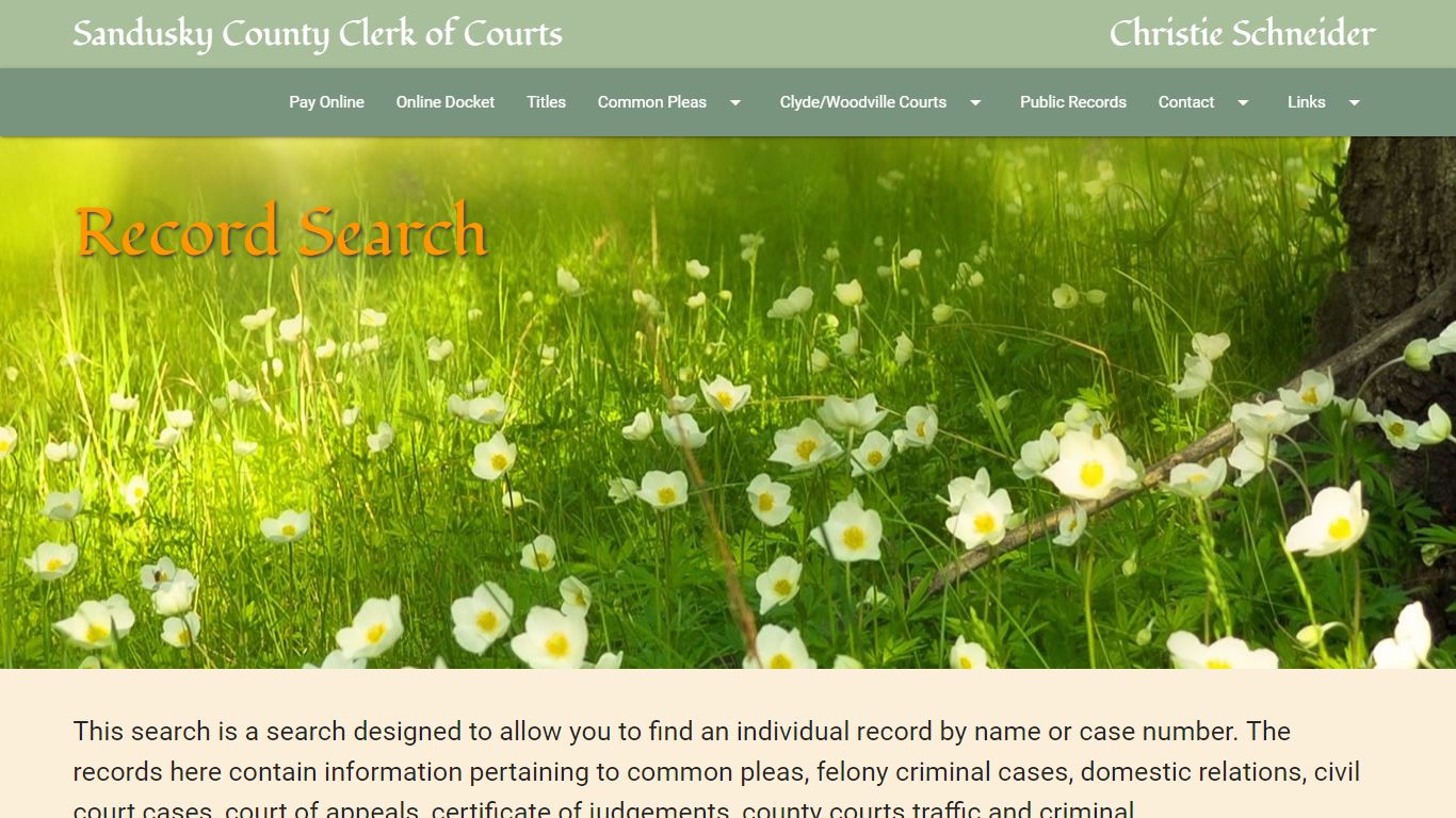 Welcome to the Clerk of Courts Web Site! - sandusky-county.org