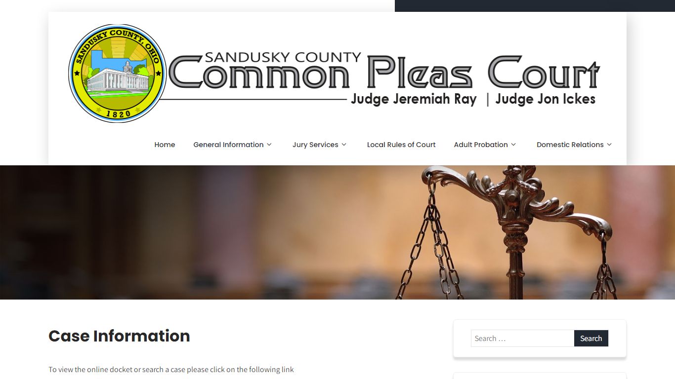 Case Information – Sandusky County Common Pleas Court