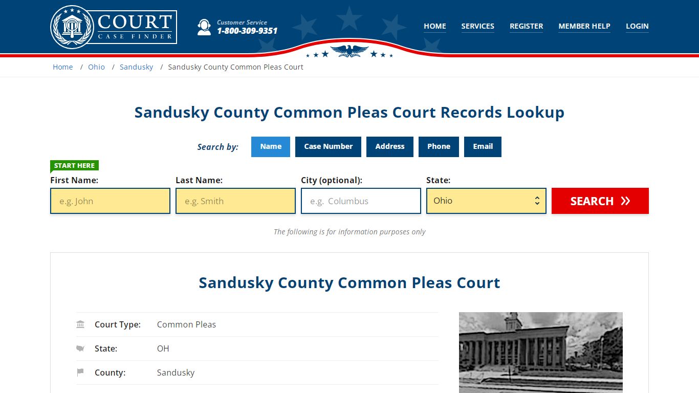 Sandusky County Common Pleas Court Records Lookup