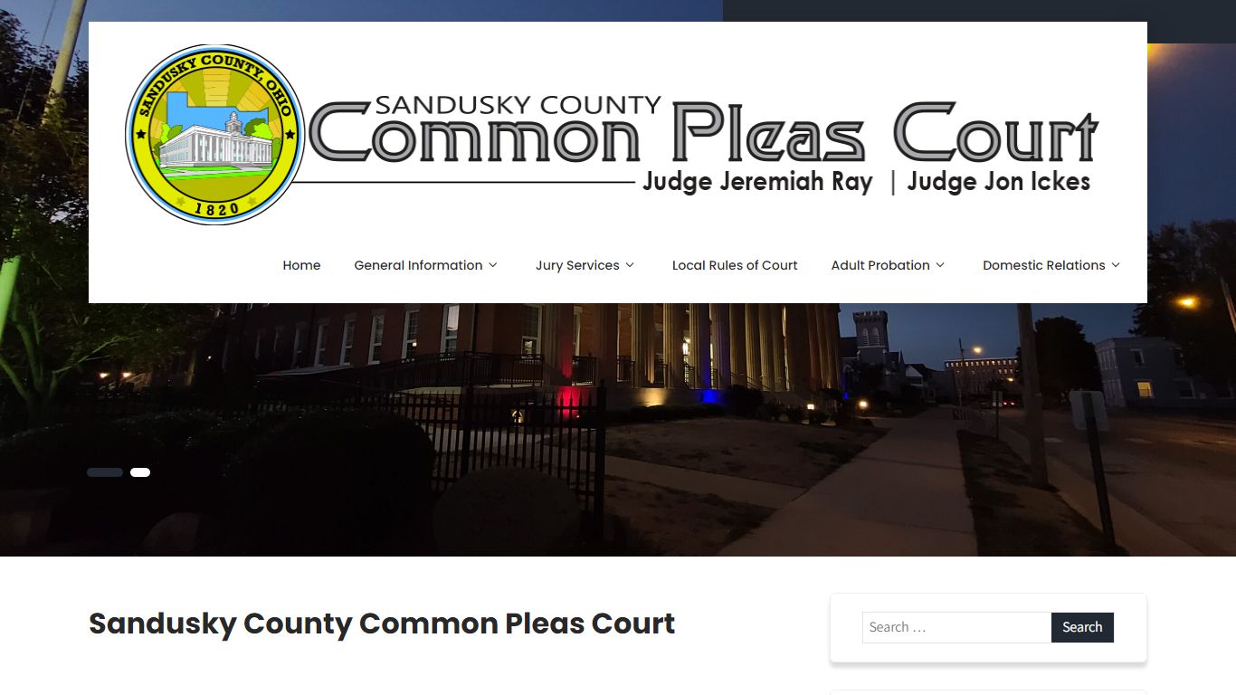 Sandusky County Common Pleas Court – Judge Jeremiah Ray | Judge Jon Ickes