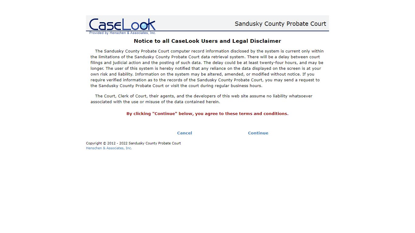 Sandusky County Probate Court - Record Search